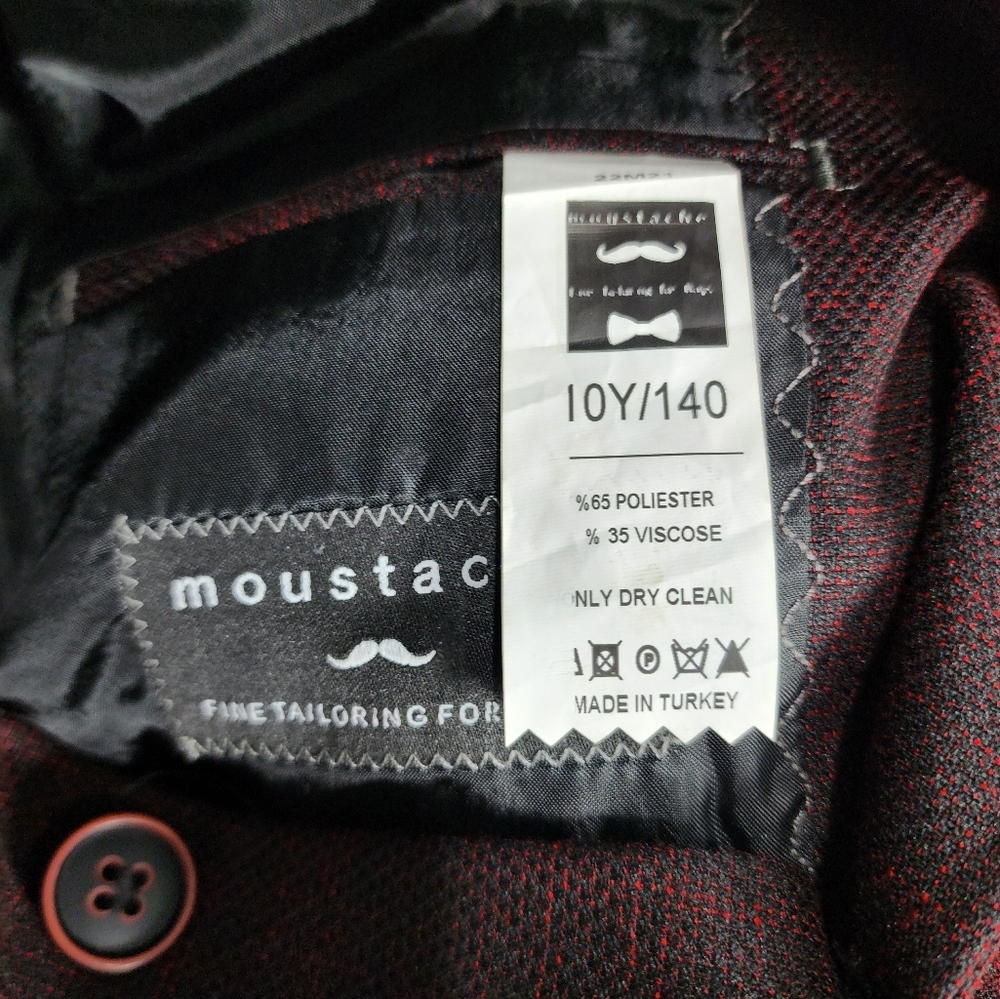 Moustache Bordeaux Sports Coat - Boys 10 - Picture 5 of 5